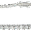 925 Sterling Silver Rhodium Finish CZ Princess Bracelet