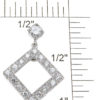 925 Sterling Silver Rhodium Finish Brilliant Fashion Pave Earrings - Image 2