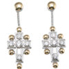 925 Sterling Silver Rhodium Finish Brilliant Antique Style Bezel Earrings