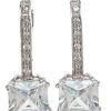 925 Sterling Silver Rhodium Finish Princess Fashion Earrings