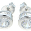 925 Sterling Silver Rhodium Finish Brilliant Stud Earrings - Image 2