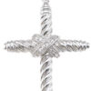 925 Sterling Silver Rhodium Finish Brilliant Cross Fashion Pave Pendant