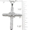925 Sterling Silver Rhodium Finish Brilliant Cross Fashion Pave Pendant - Image 2