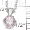 925 Sterling Silver Rhodium Finish Brilliant Fashion Prong Pendant - Image 2