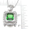 925 Sterling Silver Rhodium Finish Emerald Cut Antique Style Bezel Pendant - Image 2