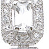 925 Sterling Silver Rhodium Finish Brilliant & Baguettes Fashion Bezel Pendant