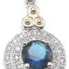 925 Sterling Silver Rhodium Finish Brilliant Antique Style Pave Pendant