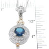 925 Sterling Silver Rhodium Finish Brilliant Antique Style Pave Pendant - Image 2