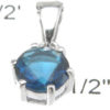 925 Sterling Silver Rhodium Finish Brilliant Fashion Prong Pendant - Image 2