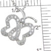 925 Sterling Silver Rhodium Finish CZ Butterfly Pendant - Image 2