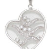 925 Sterling Silver Rhodium Finish CZ Brilliant Heart Bezel Pendant