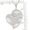 925 Sterling Silver Rhodium Finish CZ Brilliant Heart Bezel Pendant - Image 2
