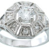 925 Sterling Silver Platinum Finish Antique Style Ring