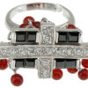 925 Sterling Silver Rhodium Finish Cocktail Cleopatra Fashion Ring - Image 2