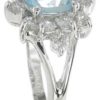 925 Sterling Silver Platinum Finish Genuine Topaz Ring - Image 2
