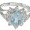 925 Sterling Silver Platinum Finish Genuine Topaz Ring - Image 3
