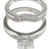 925 Sterling Silver Rhodium Finish CZ Solitaire Engagement Set Ring - Image 3