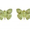 925 Sterling Silver 14k Gold Finish Butterfly Earrings
