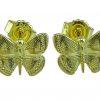 925 Sterling Silver 14k Gold Finish Butterfly Earrings - Image 2