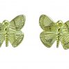 925 Sterling Silver 14k Gold Finish Butterfly Earrings - Image 3